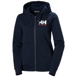 Damska rozpinana bluza z kapturem z logo Helly Hansen 2.0. Niebieskie bluzy Helly Hansen, bez wzorów, z dżerseju, bez ramiączek, z kapturem. W wyprzedaży za 336.85 zł.