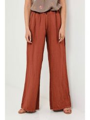 Rodier Lin Lniane spodnie w kolorze brązowym rozmiar: S/M. Brązowe spodnie materiałowe Rodier Lin, bez wzorów, ze lnu, z podwyższonym stanem. Za 131.12 zł.