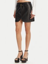 Versace Jeans Couture Spódnica skórzana 78HAEP02 Czarny Regular Fit. Czarne spódnice Versace Jeans Couture, bez wzorów, z jeansu. Za 1,519.00 zł.