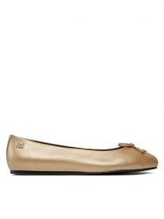 Tommy Hilfiger Baleriny Essential Golden Ballerina FW0FW07865 Złoty. Żółte baleriny Tommy Hilfiger, bez wzorów, ze skóry, bez obcasa, bez zapięcia. Za 509.99 zł.