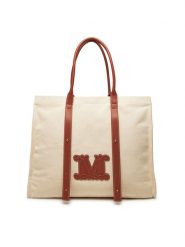 Max Mara Beachwear Torebka 2516511059650 Beżowy. Brązowe shopper bag Max Mara Beachwear, bez wzorów, z materiału, bez dodatków. Za 639.99 zł.