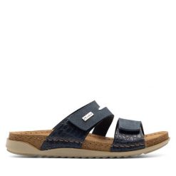 Klapki Inblu. Niebieskie klapki Inblu, bez wzorów, bez obcasa, bez zapięcia. Za 139.99 zł.