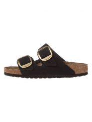 Birkenstock Skórzane klapki "Arizona Big Buckle" w kolorze czarnym rozmiar: 38. Czarne klapki Birkenstock, bez wzorów, klasyczne, z otwartym noskiem, bez obcasa, bez zapięcia. Za 399.71 zł.