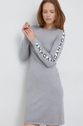 Dkny sukienka kolor szary mini prosta. Szare sukienki DKNY, na co dzień, l, bez wzorów, bez kołnierzyka, bez ramiączek, mini, proste. Za 749.99 zł.