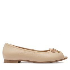 Baleriny Ryłko. Brązowe baleriny Ryłko, bez wzorów, bez obcasa, bez zapięcia. Za 169.99 zł.