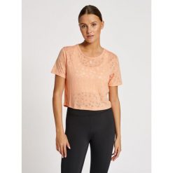 Damska koszulka crop top Hummel MT Iris Burnout. Brązowe topy Hummel, bez wzorów, sportowe, bez kołnierzyka, bez ramiączek. Za 172.50 zł.