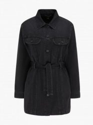 LEE BELTED RIDER JACKET DAMSKA KURTKA JEANSOWA LOGO BLACK DUNS L54KNECY. Czarne kurtki Lee, l, bez wzorów, z jeansu, bez kaptura. Za 259.99 zł.