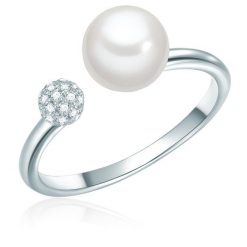 Valero Pearls Srebrny pierścionek srebro wysokiej próby Cyrkonia Perła hodowlana słodkowodna srebrny Pierścionki 1 ct Damski. Szare pierścionki Valero Pearls, z cyrkonią, srebrne. Za 359.99 zł.