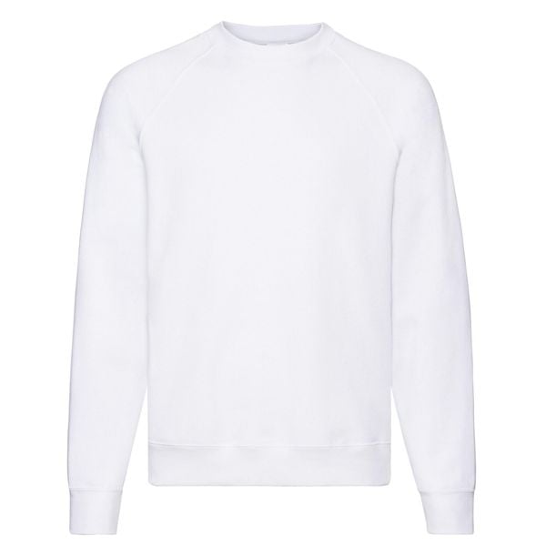 Bluza Unisex Adult Classic Plain Raglan. Białe bluzy fruit of the loom, m, bez wzorów, z bawełny, z kapturem. Za 71.99 zł.