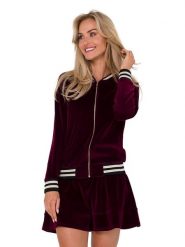 Made of emotion Aksamitna kurtka w kolorze bordowym rozmiar: L. Czerwone kurtki Made Of Emotion, l, bez wzorów, bez kaptura. Za 233.95 zł.