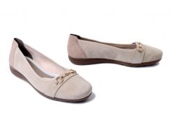 RIEKER L9360-60 beige, czółenka damskie. Brązowe baleriny Rieker, bez wzorów, bez obcasa, bez zapięcia. Za 319.90 zł.