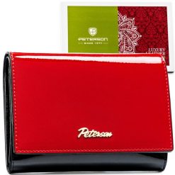 Portfel skórzany Peterson PTN 1N-445 czerwony. Czerwone portfele Peterson, bez wzorów, ze skóry. Za 134.99 zł.