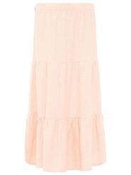 Zwillingsherz Muślinowa spódnica w kolorze brzoskwiniowym rozmiar: L/XL. Pomarańczowe spódnice Zwillingsherz, l, bez wzorów, z bawełny, maxi. Za 104.99 zł.