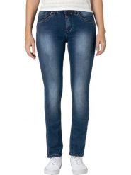 Timezone Dżinsy "Tahila" - Slim fit - w kolorze granatowym rozmiar: W33/L34. Niebieskie jeansy Timezone, l, z aplikacjami, klasyczne. Za 144.92 zł.