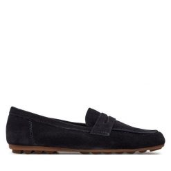 Mokasyny Tamaris. Niebieskie mokasyny Tamaris, bez wzorów. Za 269.99 zł.