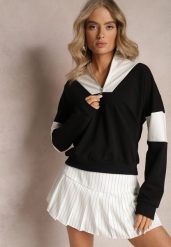 Czarna Bawełniana Bluza z Suwakiem w Stylu Polo Torellia. Czarne bluzy Renee, bez wzorów, z bawełny, bez kaptura. W wyprzedaży za 75.99 zł.