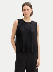 Tom Tailor Bluzka 1043223 Czarny Regular Fit. Czarne bluzki Tom Tailor, bez wzorów, z syntetyku, bez kołnierzyka, bez ramiączek. Za 109.99 zł.