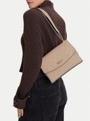 Guess Torebka Phoebe HWPD96 65210 Beżowy. Brązowe listonoszki Guess, z aplikacjami, ze skóry, bez dodatków. Za 319.99 zł.