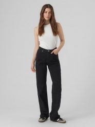 Vero Moda Dżinsy - Comfort fit - w kolorze czarnym rozmiar: W32/L32. Czarne jeansy Vero Moda, l, z aplikacjami, ze skóry, klasyczne, z podwyższonym stanem. Za 88.23 zł.