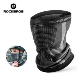 Komin maska na twarz Rockbros wiatroodporna anty UV oddychająca. Szare szaliki i kominy ROCKBROS, na zimę, bez wzorów, z dzianiny, sportowe. Za 35.99 zł.