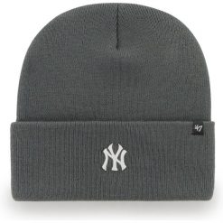 Czapka - Beanie - Base Runner - Logo NY Yankees - szary. Szare czapki zimowe 47 Brand, bez wzorów, sportowe. Za 148.50 zł.