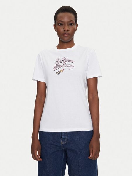 HUGO T-Shirt Damacia_5 50540237 Biały Regular Fit. Białe t-shirty Hugo, xs, bez wzorów, z bawełny, bez kołnierzyka, bez ramiączek. Za 159.99 zł.