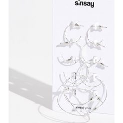 Kolczyki koła na sztyft - Jasny szar. Kolczyki marki Reserved. Za 14.99 zł.