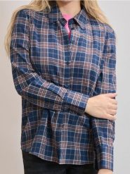 Bawełniana koszula w kratę - granatowy. Niebieskie koszule Sinsay, l, bez wzorów, z bawełny, bez kołnierzyka, bez ramiączek. Za 39.99 zł.