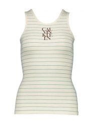 Calvin Klein Top w kolorze błękitno-beżowym rozmiar: L. Brązowe topy Calvin Klein, l, bez wzorów, bez kołnierzyka, bez ramiączek. Za 104.99 zł.