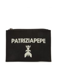 Patrizia Pepe Torebka 2Q0023/K264-K103 Czarny. Czarne kopertówki Patrizia Pepe, bez wzorów, z materiału, bez dodatków. Za 379.99 zł.