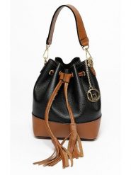 Lia Biassoni Skórzana torebka "Torbido" w kolorze czarno-jasnobrązowym - 19 x 22 x 12 cm rozmiar: onesize. Brązowe torebki klasyczne Lia Biassoni, bez wzorów, z materiału, przez ramię, bez dodatków. Za 260.99 zł.