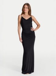 Swing Sukienka wieczorowa 5AI02900 Czarny Slim Fit. Czarne sukienki Swing, bez wzorów, z syntetyku, wizytowe, bez kołnierzyka, bez ramiączek. Za 449.99 zł.