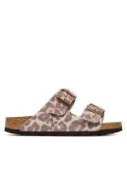 Birkenstock Klapki Arizona Print 1033330 Brązowy jasny. Brązowe klapki Birkenstock, bez wzorów, ze skóry, bez obcasa, bez zapięcia. Za 534.99 zł.