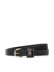 Tommy Hilfiger Pasek Damski Essential Effortless 1.5 AW0AW17759 Czarny. Czarne paski Tommy Hilfiger, bez wzorów, ze skóry. Za 139.99 zł.