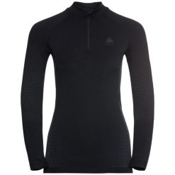 Koszulka termoaktywna damska ODLO Performance Warm half-zip turtelneck top. Czarne bielizna termoaktywna damska ODLO, bez wzorów, bez ramiączek. Za 459.99 zł.