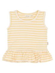 Petit Piao Top w kolorze żółtym rozmiar: 104. Żółte topy Petit Piao, bez wzorów, z bawełny, bez kołnierzyka, bez ramiączek. Za 60.99 zł.