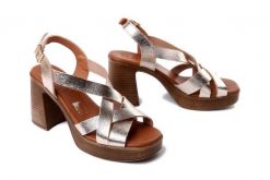 Oh! My Sandals 5938 DUNA CAVA, sandały damskie. Żółte sandały Oh My Sandals, bez wzorów, ze skóry, bez obcasa, bez zapięcia. Za 319.90 zł.