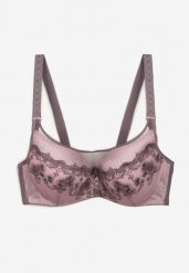 Jasnofioletowy Elegancki Biustonosz Push Up z Odpinanymi Ramiączkami Ursa. Fioletowe biustonosze Renee, bez wzorów. W wyprzedaży za 35.99 zł.