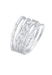 Elli Damskie zestaw pierścionków 5 części Basic Minimal Trend filigranowy w pozłacanym srebrze 925 Sterling Silver Pierścionki 1 ct. Szare pierścionki Elli, pozłacane. Za 293.99 zł.