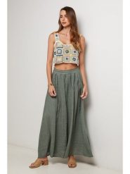 Lin Passion Lniana spódnica w kolorze khaki rozmiar: 34/36. Brązowe spódnice Lin Passion, bez wzorów, ze lnu, klasyczne, maxi. Za 165.99 zł.