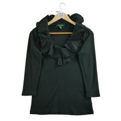 Damski czarny sweter. Czarne swetry Ralph Lauren, l, bez wzorów, z tkaniny, eleganckie, bez ramiączek. Za 59.60 zł.