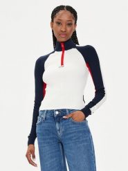 Tommy Jeans Sweter Colorblock DW0DW18595 Écru Slim Fit. Swetry Tommy Jeans, s, bez wzorów, z jeansu, bez ramiączek. Za 419.99 zł.