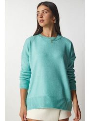 Happiness Istanbul Sweter w kolorze turkusowym rozmiar: onesize. Niebieskie swetry Happiness Istanbul, bez wzorów, bez ramiączek. Za 78.99 zł.