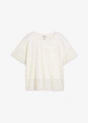 T-shirt z czystej bawełny organicznej. Czarne t-shirty bonprix, w ażurowe wzory, z bawełny, bez kołnierzyka, bez ramiączek. Za 47.99 zł.