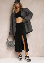 Czarna Ołówkowa Spódnica Midi z Rozcięciem Otaile. Czarne spódnice Renee, xl, z aplikacjami, z jeansu, midi, ołówkowe. W wyprzedaży za 75.99 zł.