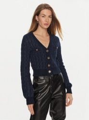 Guess Kardigan Tiffany W4BR0F Z3K40 Niebieski Regular Fit. Niebieskie swetry Guess, xl, z aplikacjami, z wiskozy, bez ramiączek. Za 229.99 zł.