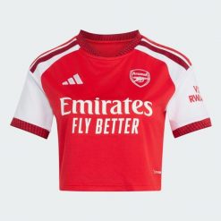 Koszulka podstawowa o skróconym fasonie Arsenal FC 26/27. Czerwone t-shirty sportowe adidas, l, bez wzorów, z dzianiny, bez ramiączek, do piłki nożnej, climacool (adidas). Za 369.00 zł.