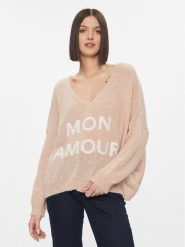 Kontatto Sweter 3M1200 Beżowy Oversize. Brązowe swetry Kontatto, m, bez wzorów, z syntetyku, bez ramiączek. Za 279.99 zł.