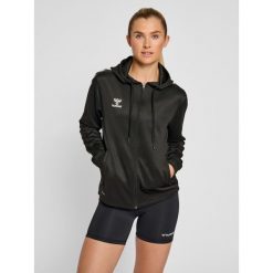 Bluza fitness damska Hummel hmlCore. Czarne bluzy Hummel, xl, bez wzorów, z elastanu, klasyczne, bez ramiączek, z kapturem. Za 237.15 zł.