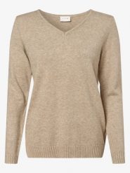 Vila Sweter Kobiety wiskoza beżowy, XL. Brązowe swetry Vila, xl, bez wzorów, z wiskozy, klasyczne, bez ramiączek. Za 149.95 zł.
